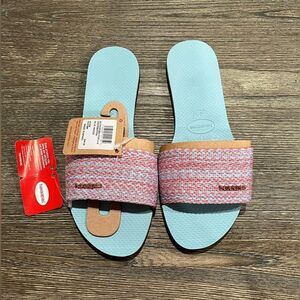 Havaianas Womens You Malta Flip-Flop Sandals Slip-On Open-Toe Blue Water Size 9